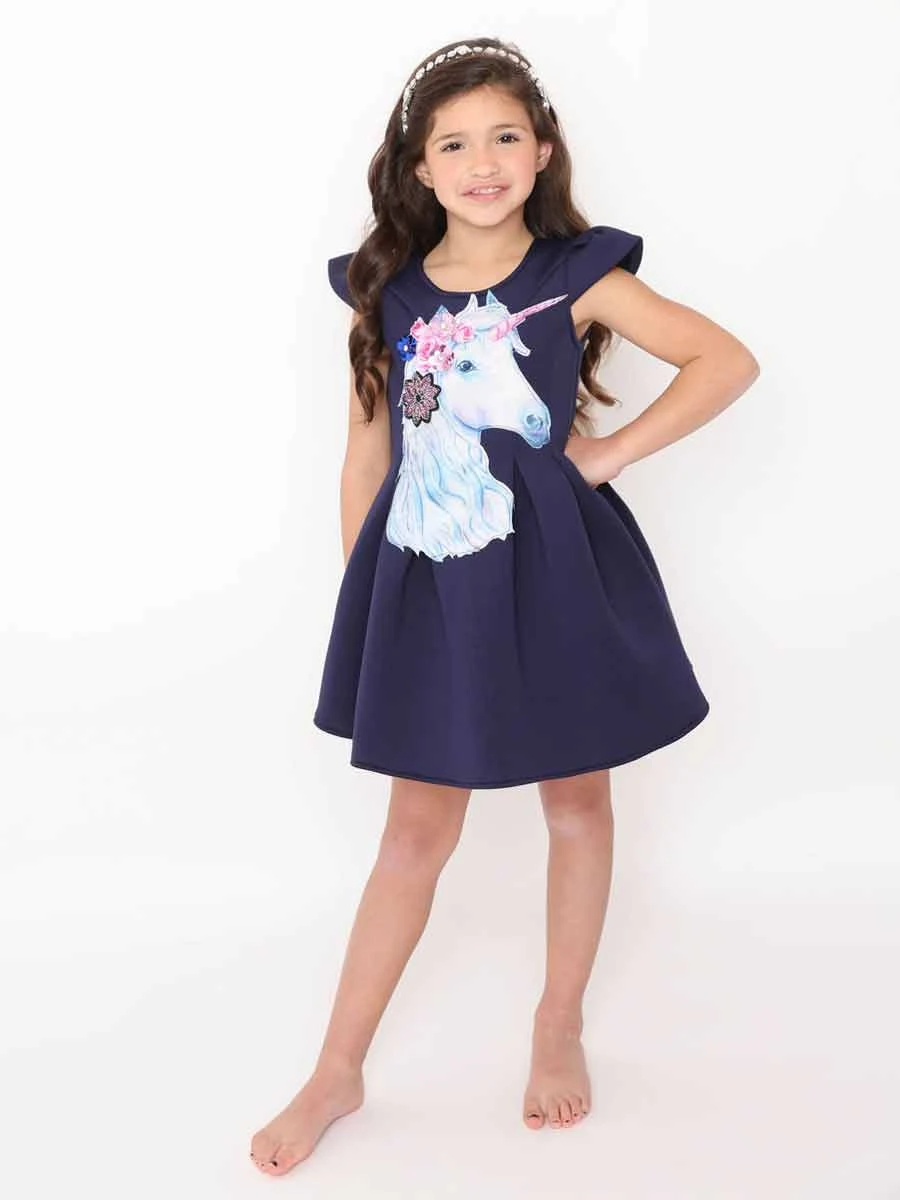 Unicorn Short Sleeve Dress For Girls - Image 2