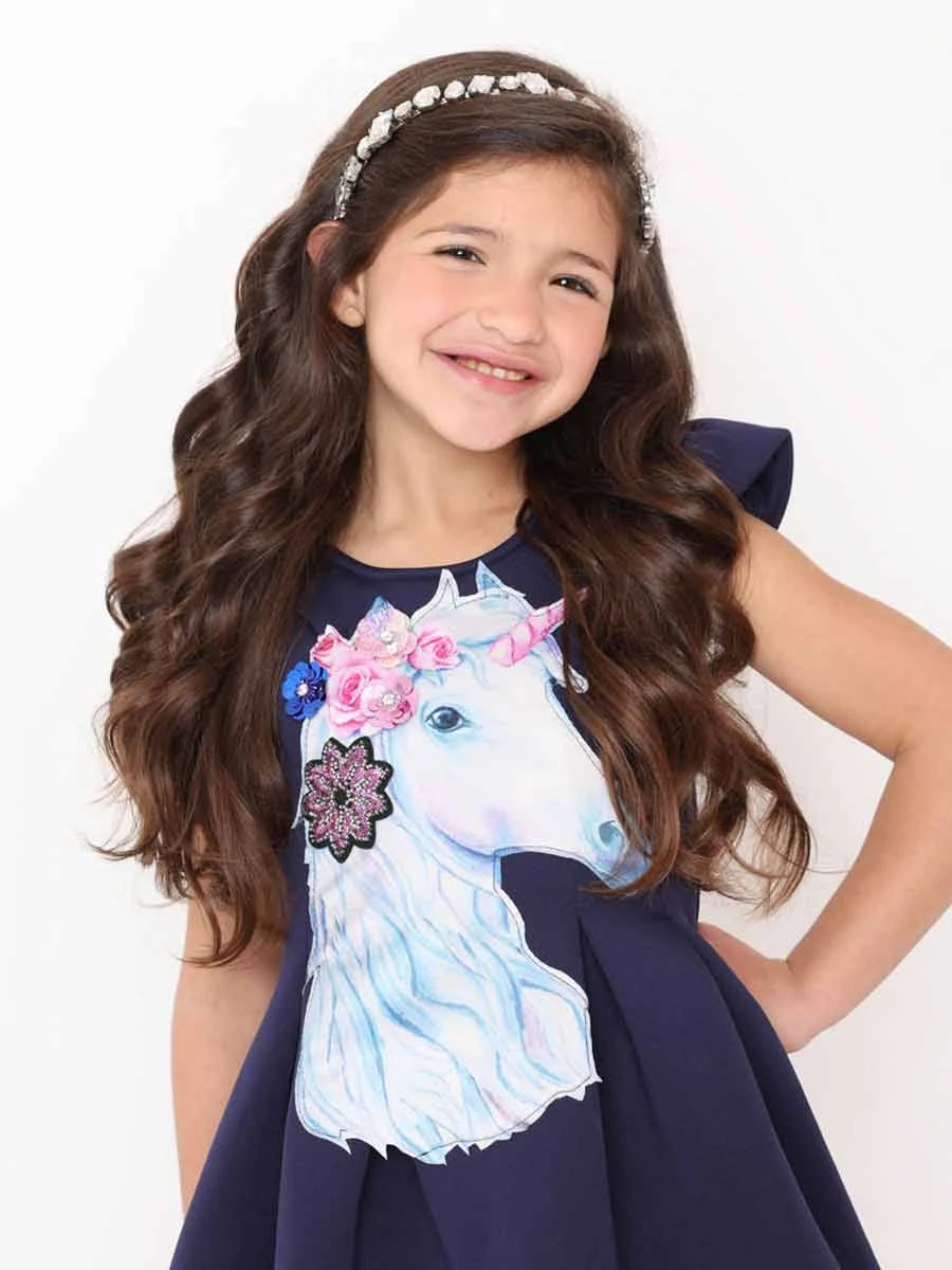 Unicorn Short Sleeve Dress For Girls - Image 3