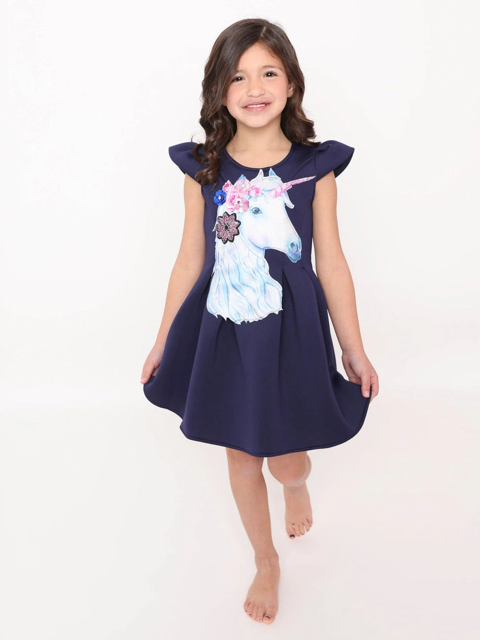 Unicorn Short Sleeve Dress For Girls - Image 4