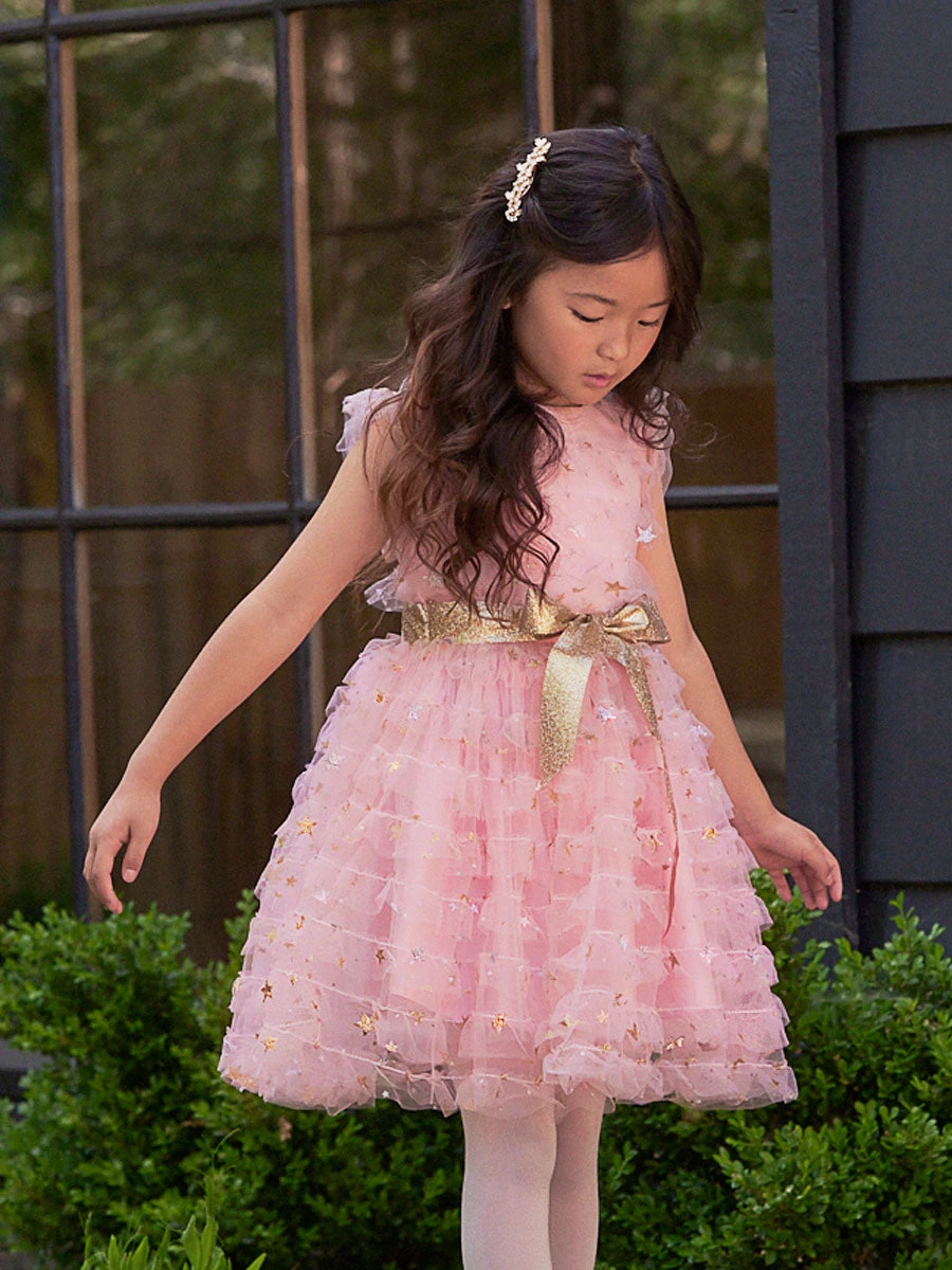 Blush Pink Ruffle Dress For Girls - Image 2