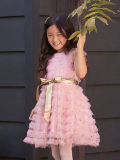 Blush Pink Ruffle Dress For Girls