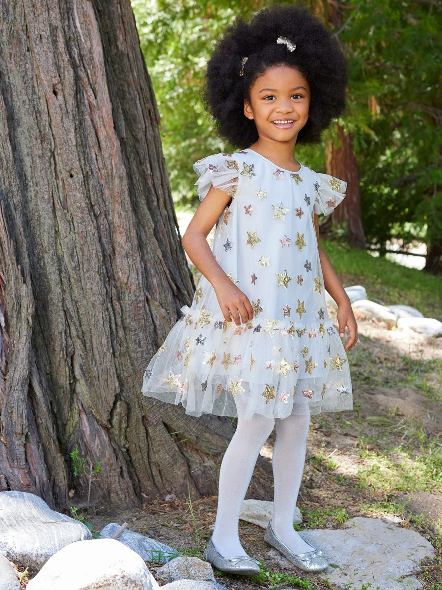 Star Sequin Flare Dress For Girls - Image 2