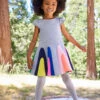 Grey Scuba Dress For Girls