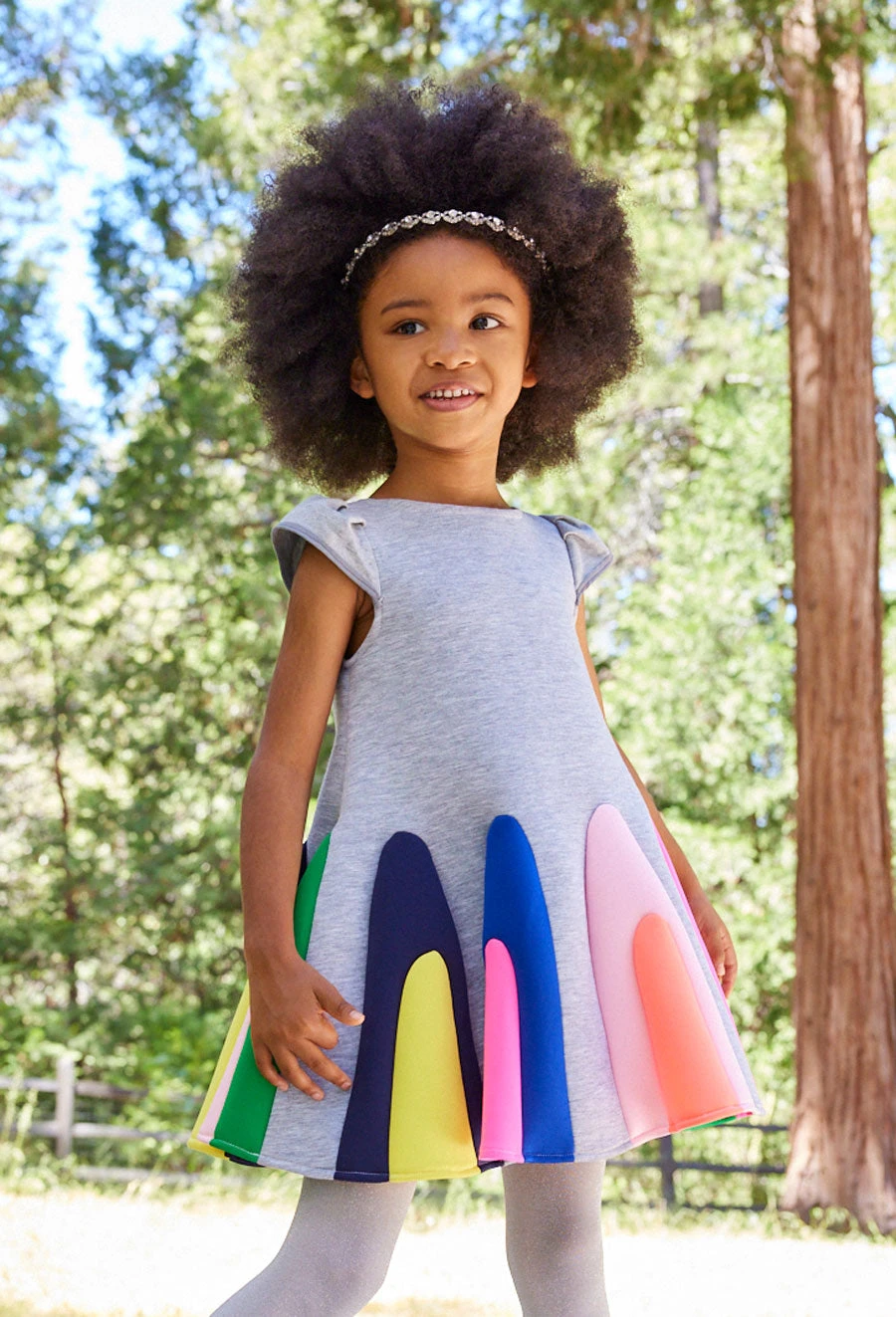 Grey Scuba Dress For Girls - Image 2