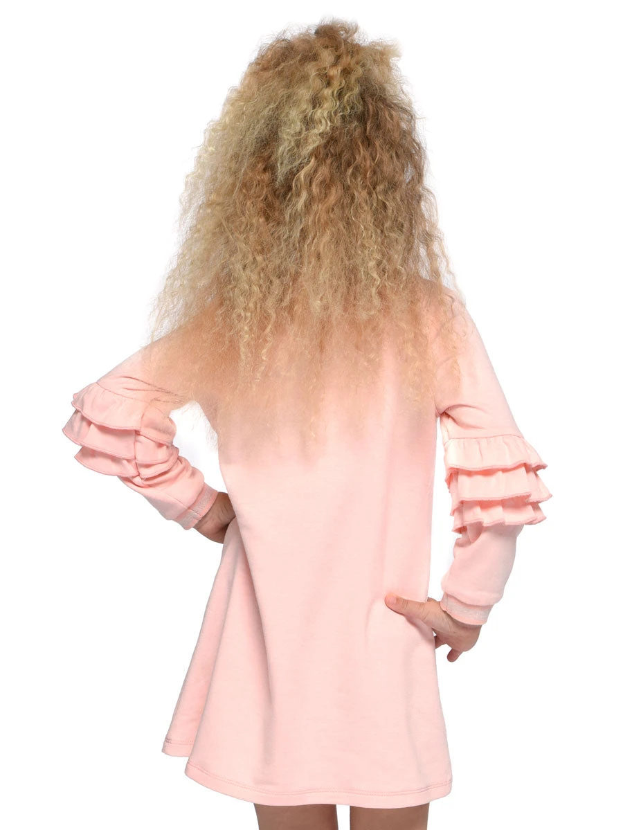 Cloud Print Pink Dress For Girls - Image 3