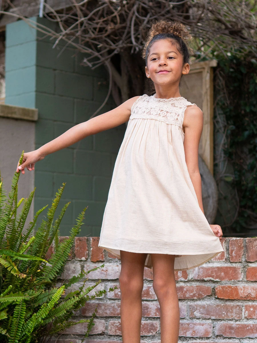 Ava Lace & Cotton Dress For Girls - Image 3