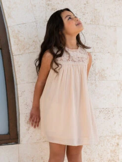 Ava Lace & Cotton Dress For Girls