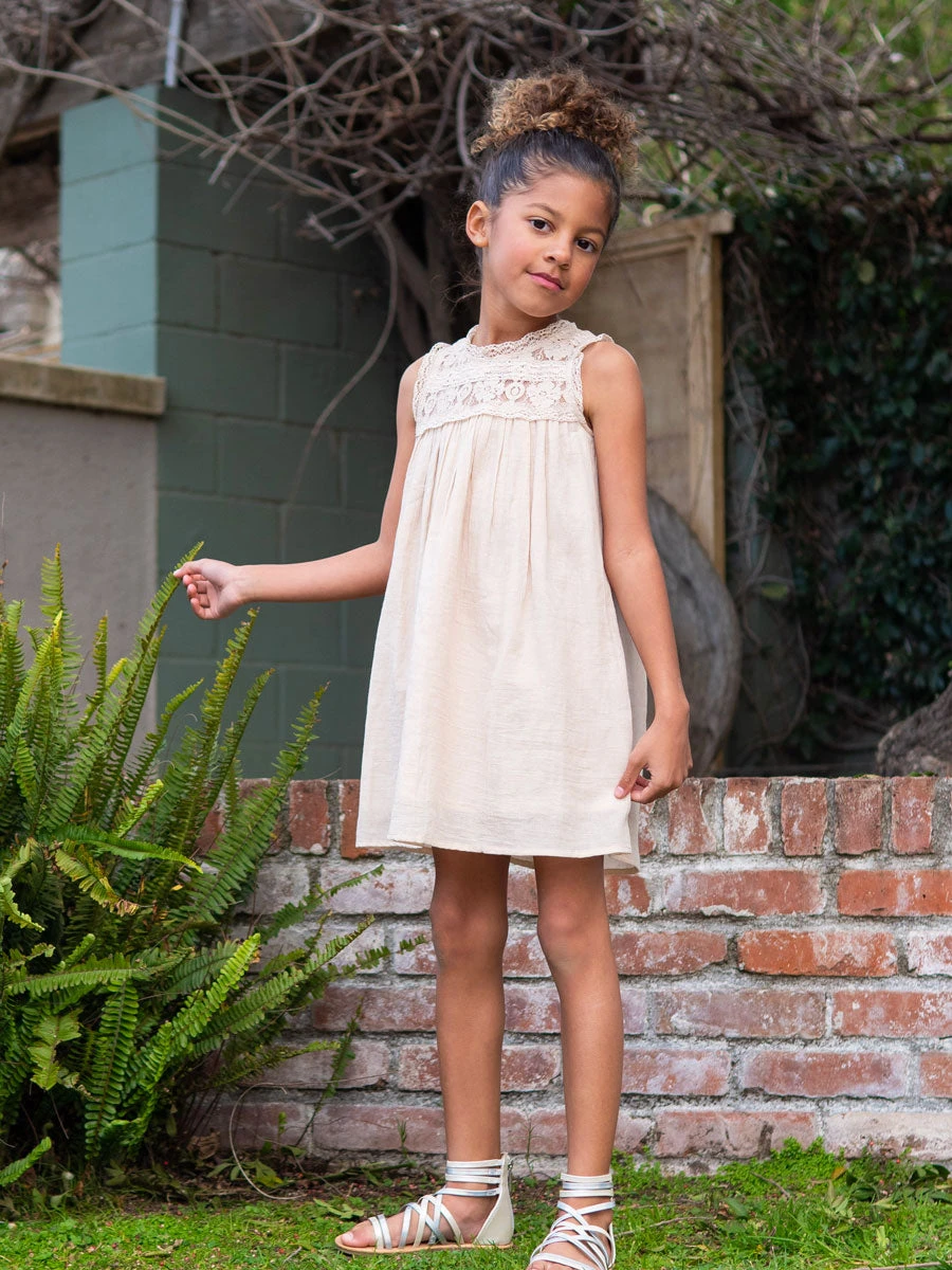 Ava Lace & Cotton Dress For Girls - Image 4