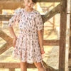 Floral Print Peasant Style Dress