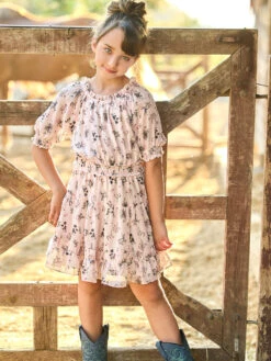 Floral Print Peasant Style Dress