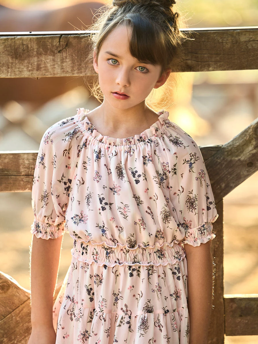 Floral Print Peasant Style Dress - Image 2