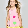 Dropwaist Dress With Multicolor Hearts