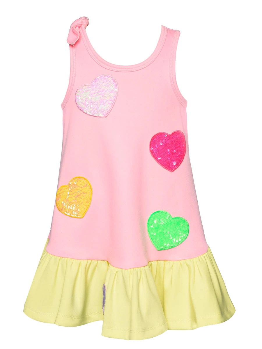 Dropwaist Dress With Multicolor Hearts - Image 4