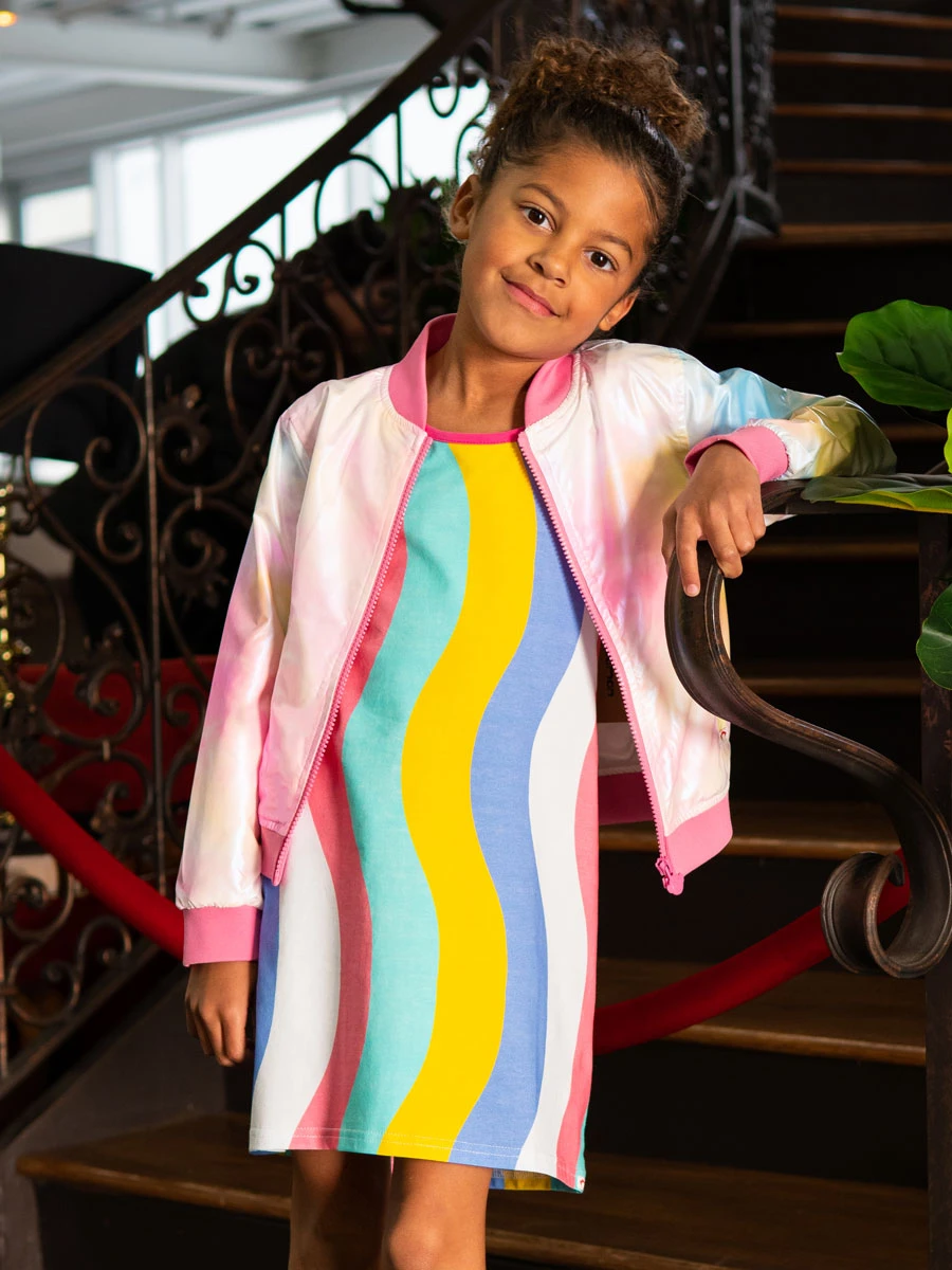 Sol Wavy Multicolor Stripe Dress - Image 2