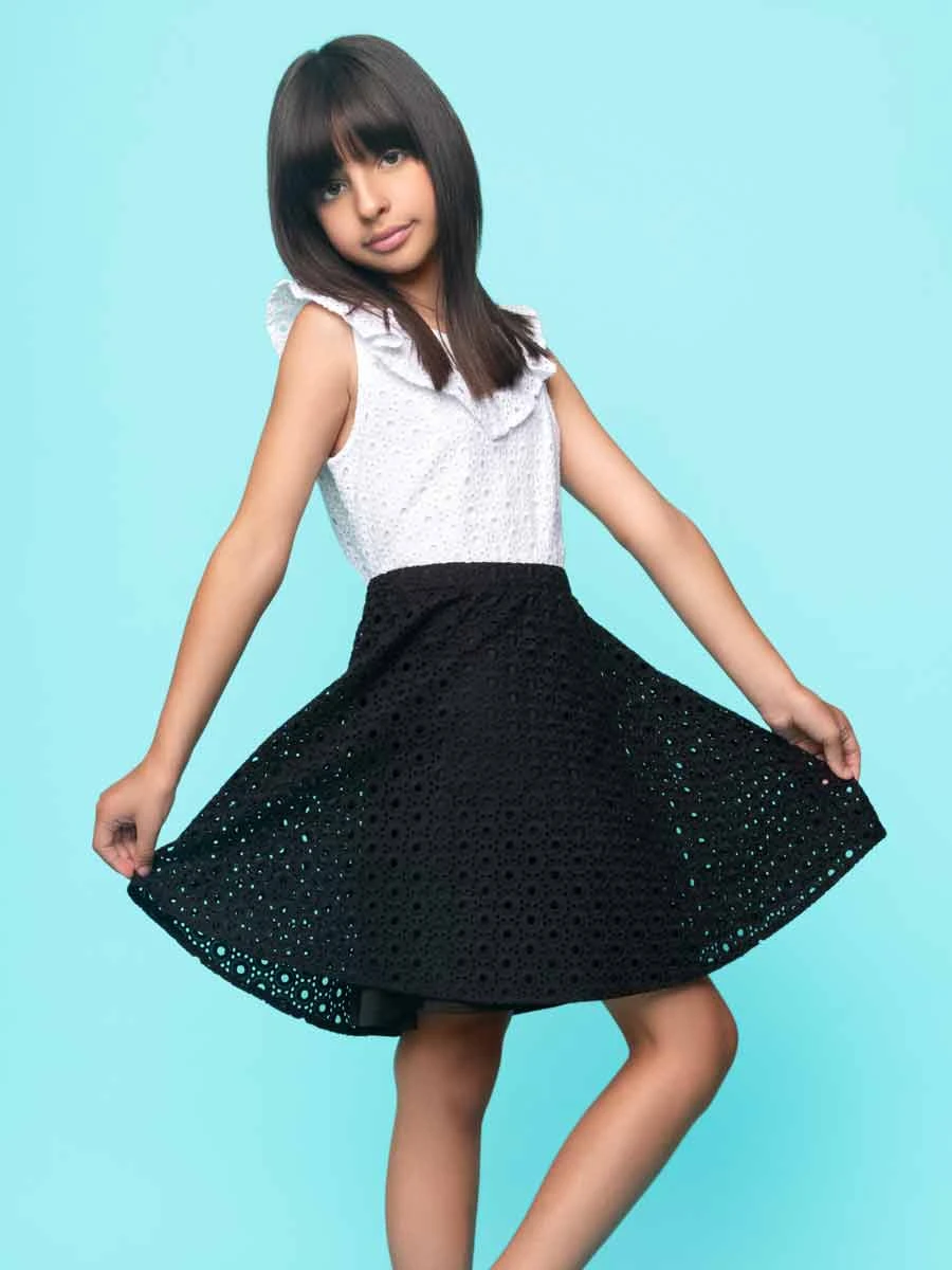 MIA Black And White Eyelet Dress - Image 2