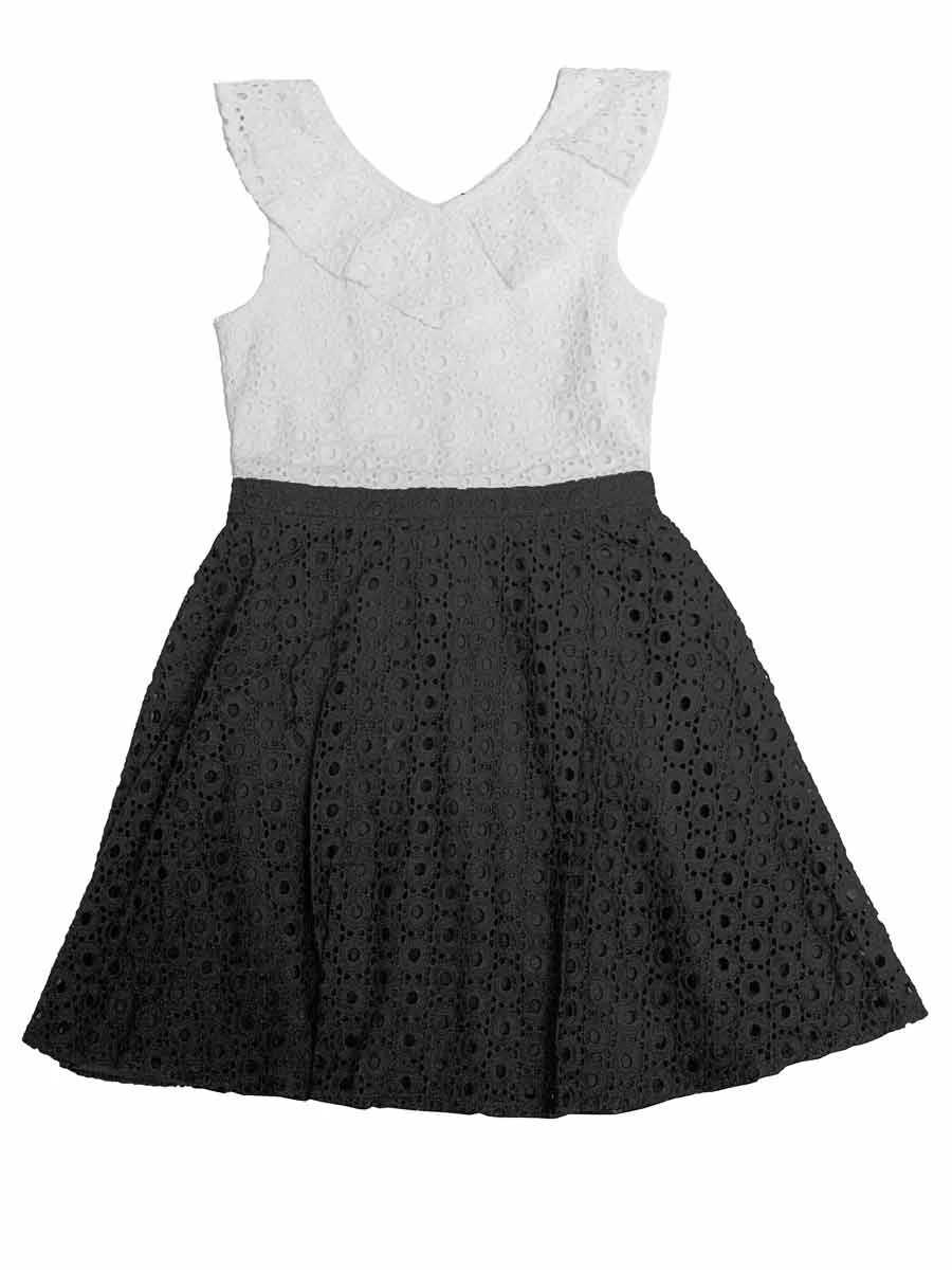 MIA Black And White Eyelet Dress - Image 3