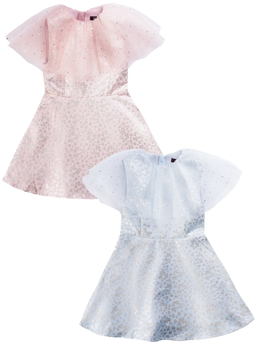 Susie Metallic Floral Pink Dress - Image 2