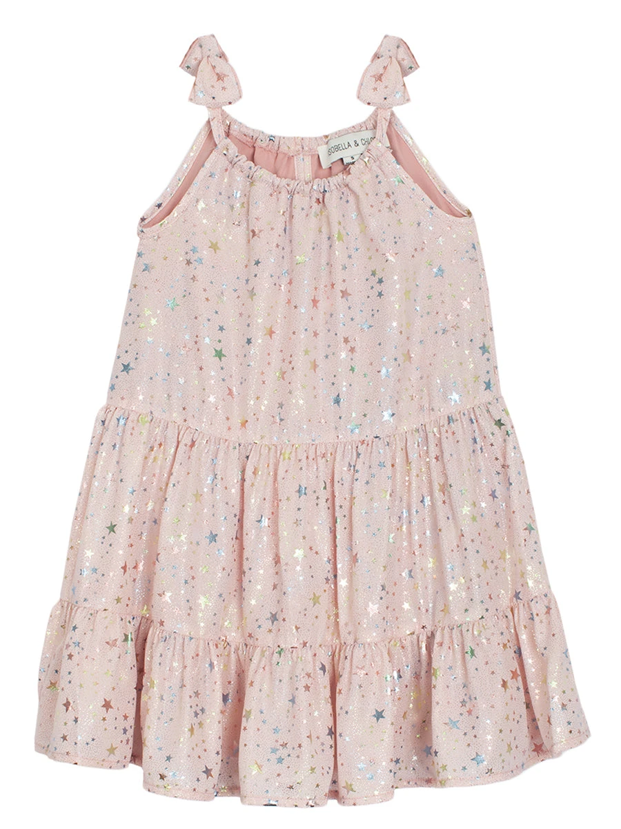 Summer Sparkle Pink Chiffon Dress - Image 3