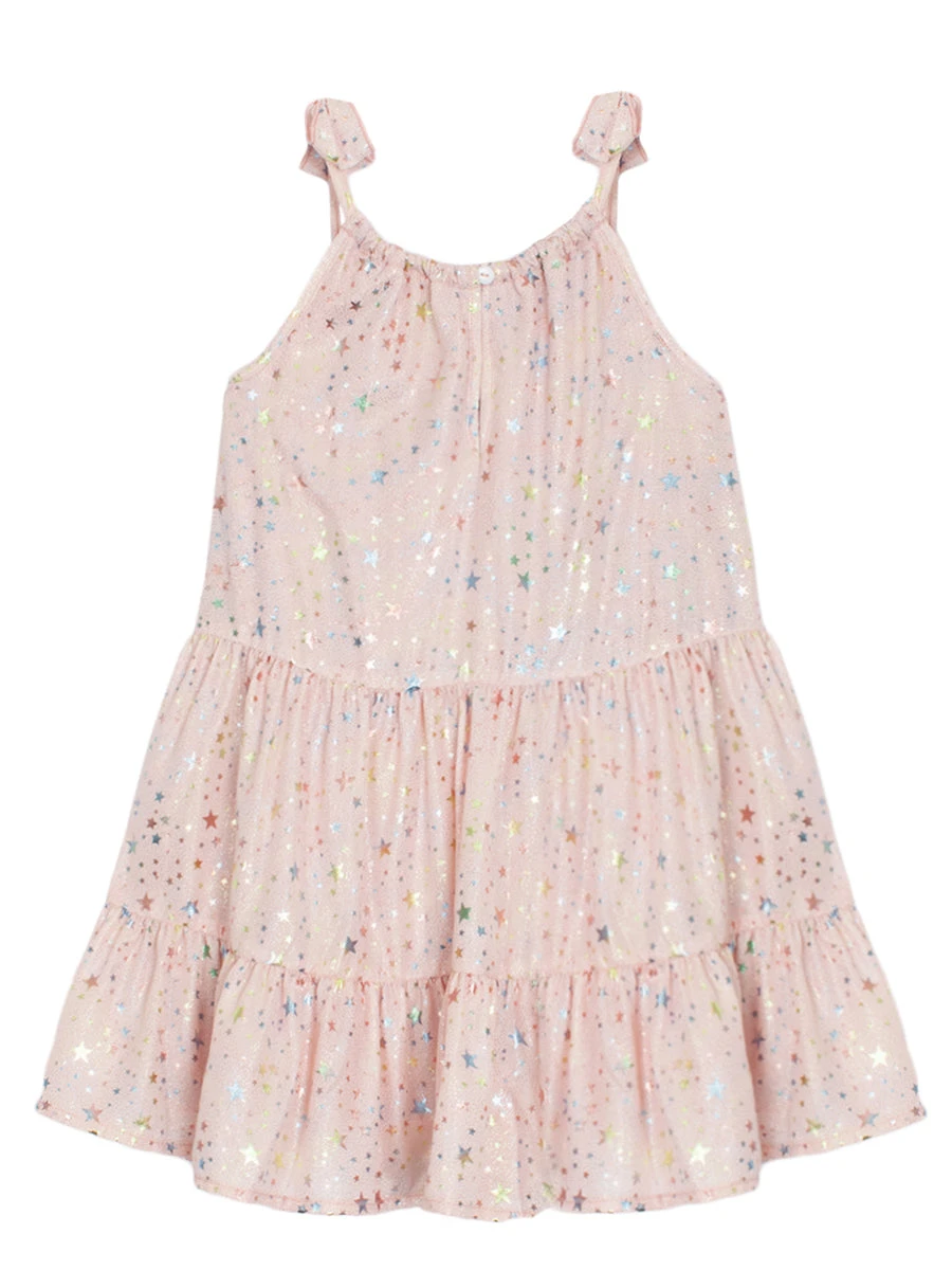 Summer Sparkle Pink Chiffon Dress - Image 4