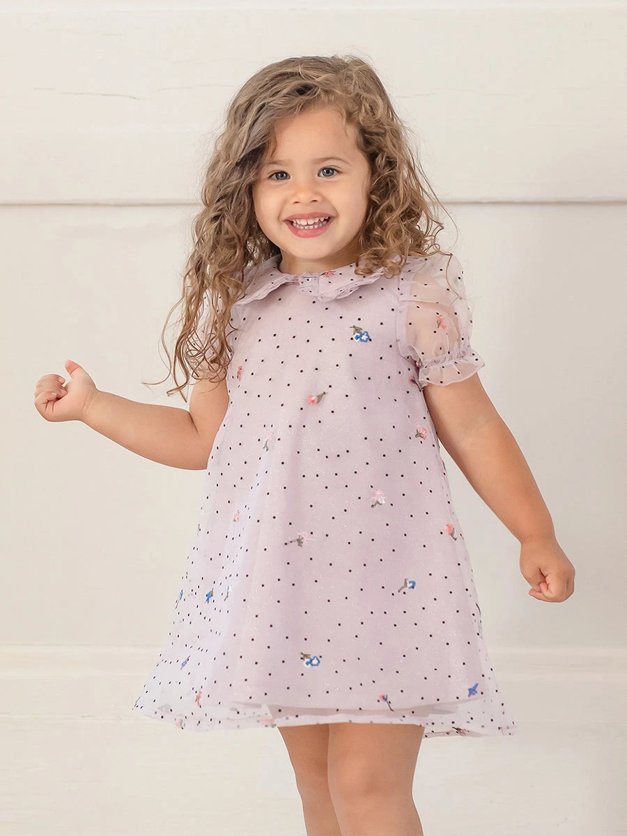 Belle Sparkly Pink Organza Dress