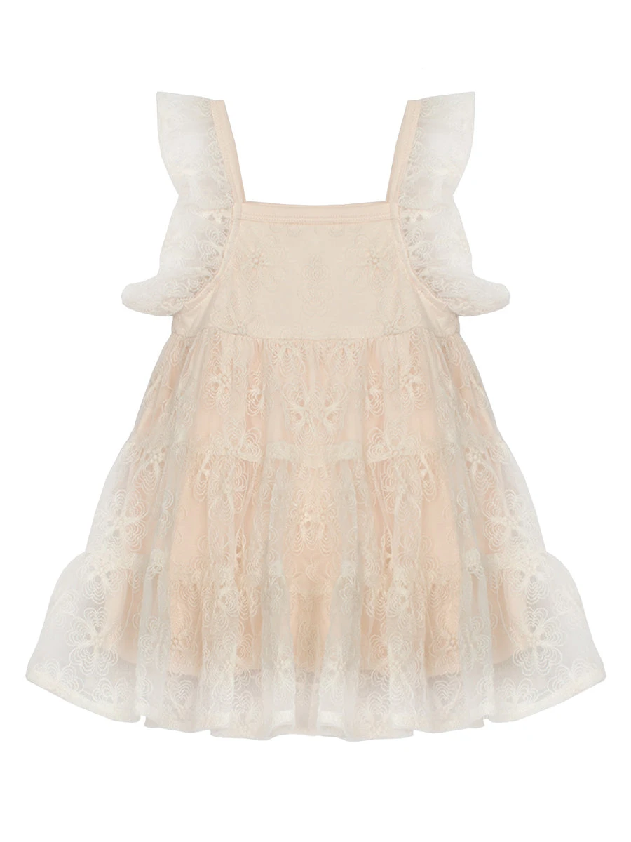 Toddler Vanilla Bean Embroidered Net Dress - Image 2