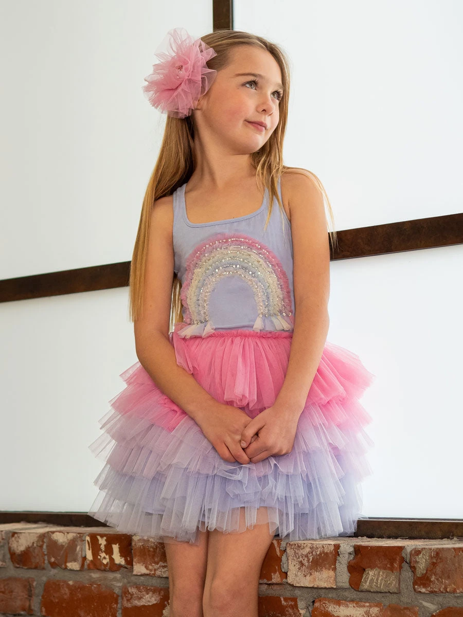 Rainbow Ombre Tulle Dress - Image 2