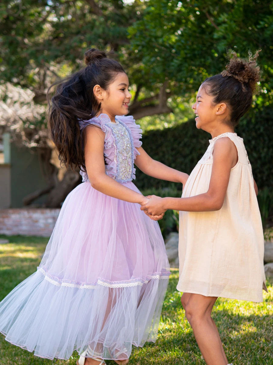 Ava Lace & Cotton Dress For Girls - Image 6