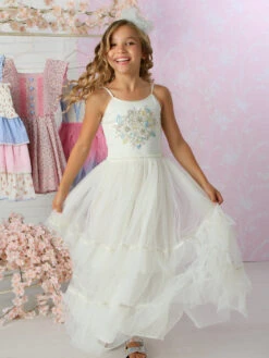 Gweneth White Maxi Dress For Girls