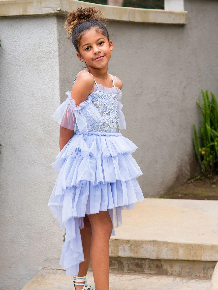 Chloe Sky Blue Beaded Tutu Dress