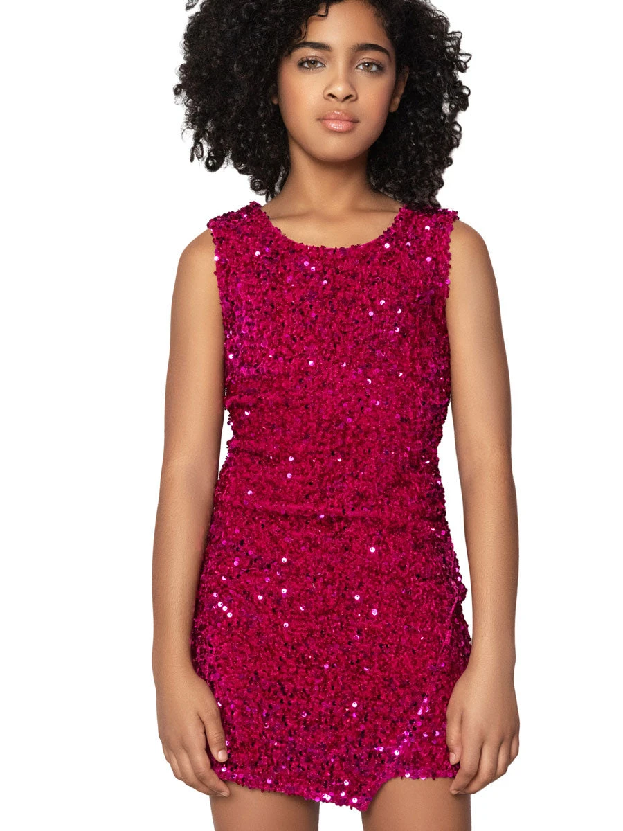 MIA Berry Sequin Asymmetrical Dress - Image 2