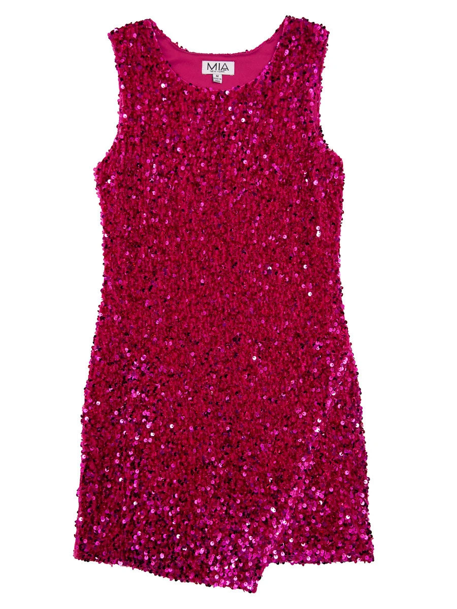 MIA Berry Sequin Asymmetrical Dress - Image 3