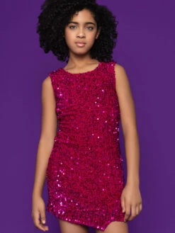 MIA Berry Sequin Asymmetrical Dress