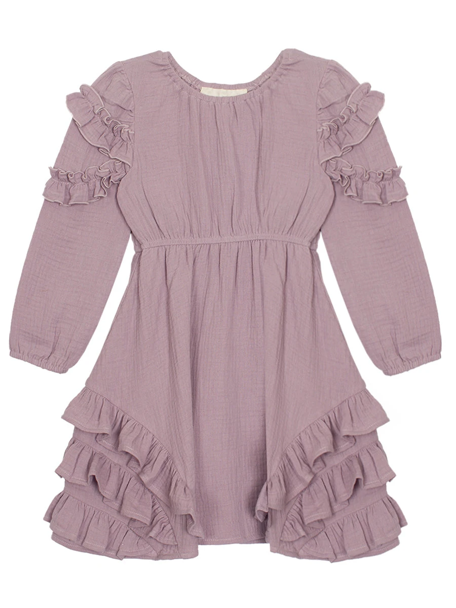 Lavender Dew Elastic Waist Gauze Dress - Image 3