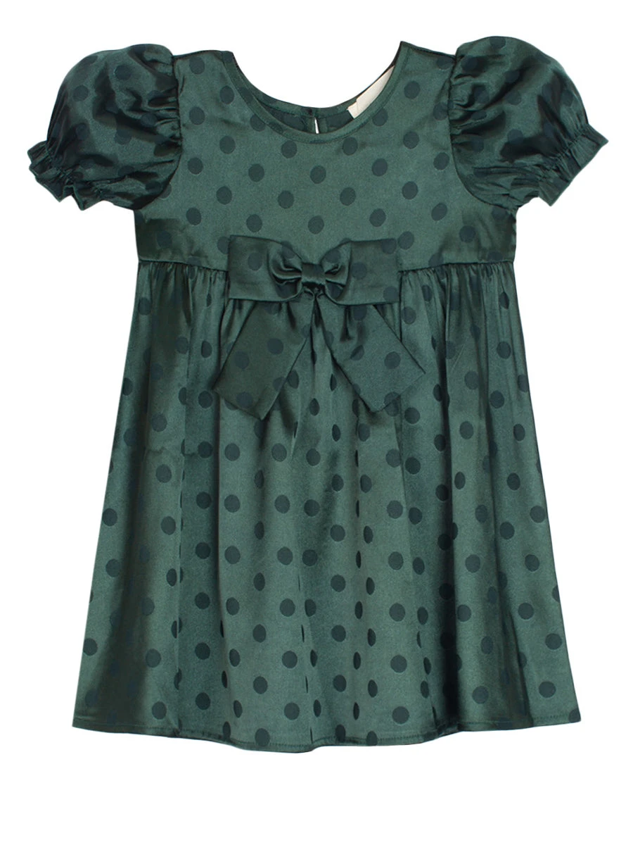 Holiday Green Sage Short Sleeve Charmeuse Dress - Image 2