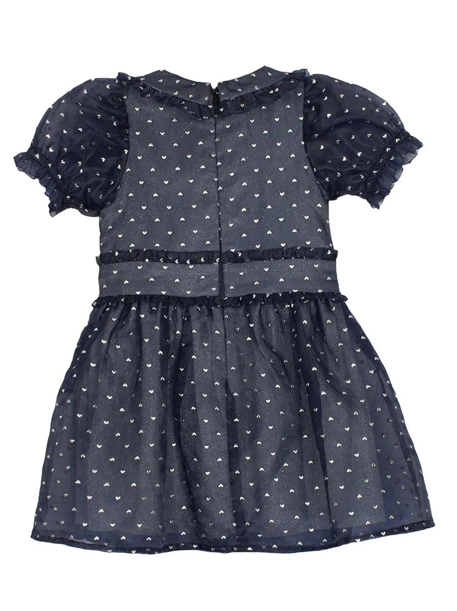 Majesty Blue Organza & Sparkling Knit Dress - Image 2