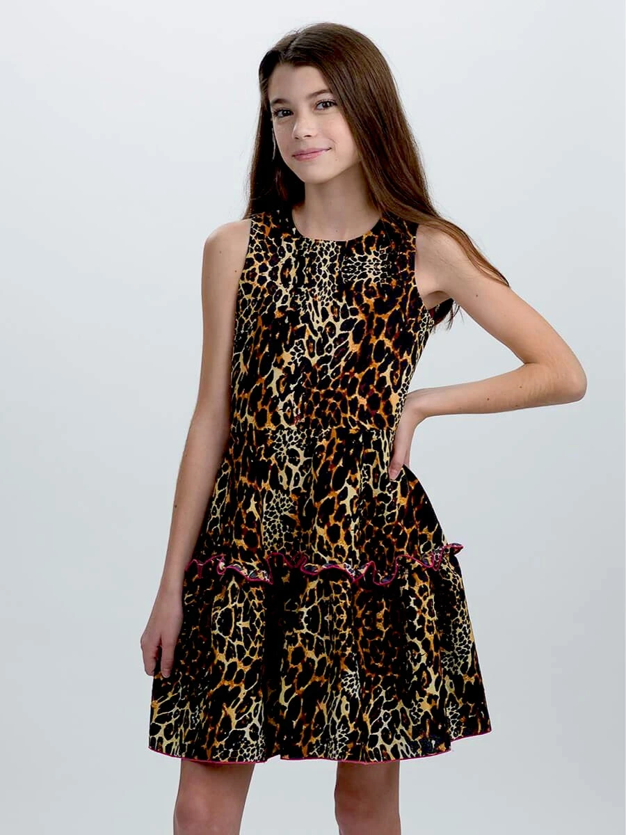 Nylah Animal Print Dress For Girls