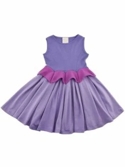 Lilac Bellflower Fairy Peplum Dress For Girls