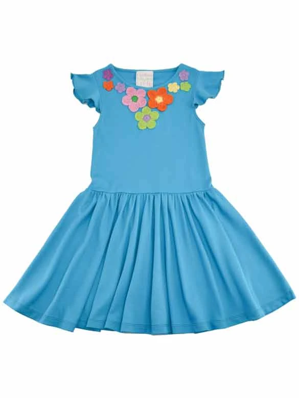 Floral Appliqué Day Dress For Girls - Image 2