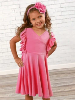 Pink Ruffle Dress For Girls