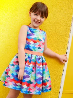 Mermaid Print Dress For Girls