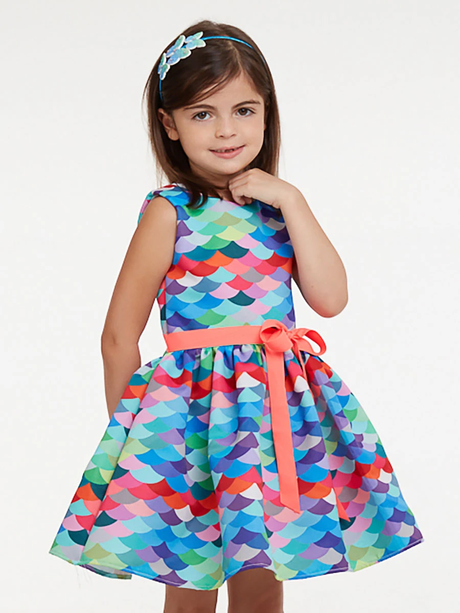 Mermaid Print Dress For Girls - Image 4