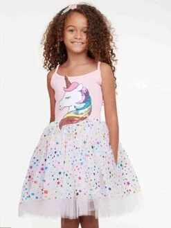 Girls Sequin Unicorn Dress