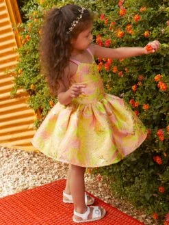 Floral Brocade Dress For Girls