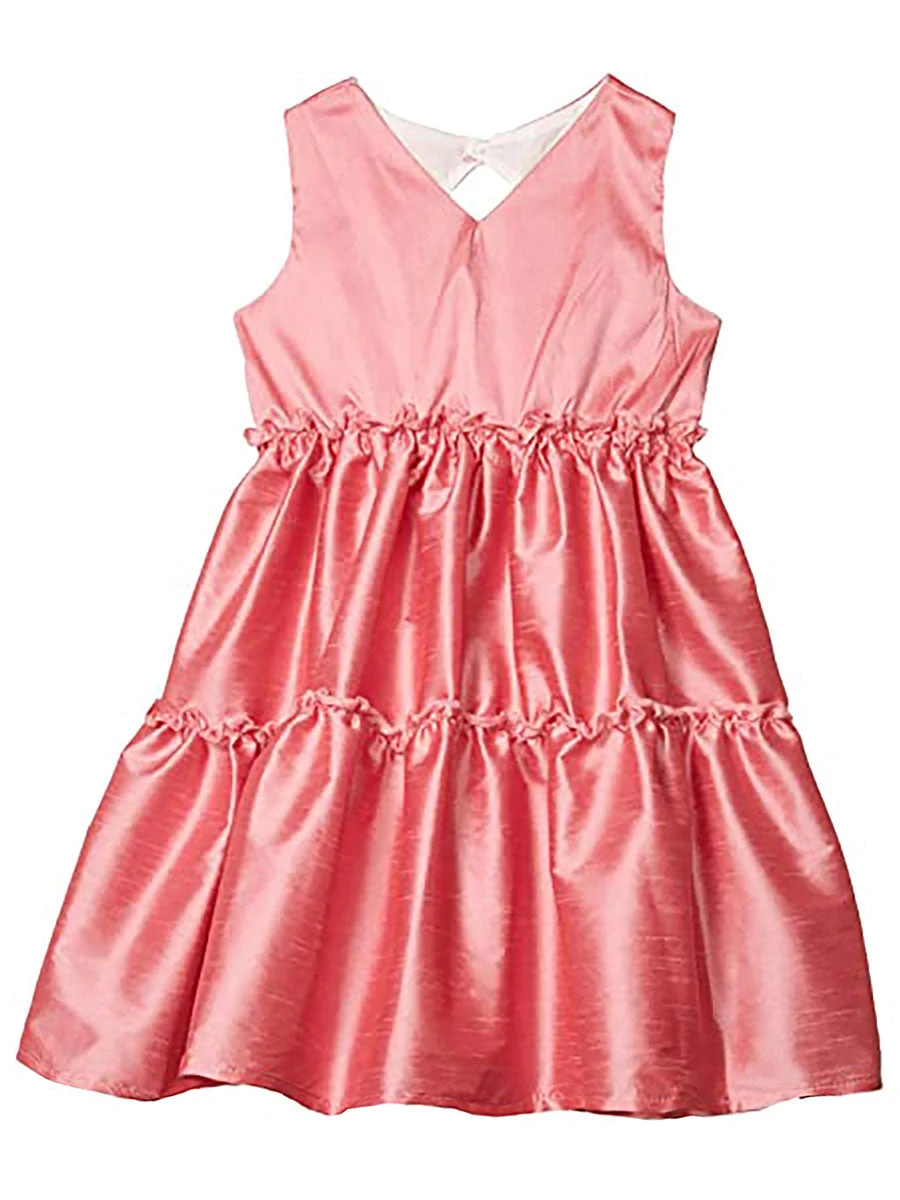 Pink Triple Tier Dress For Girls - Image 3