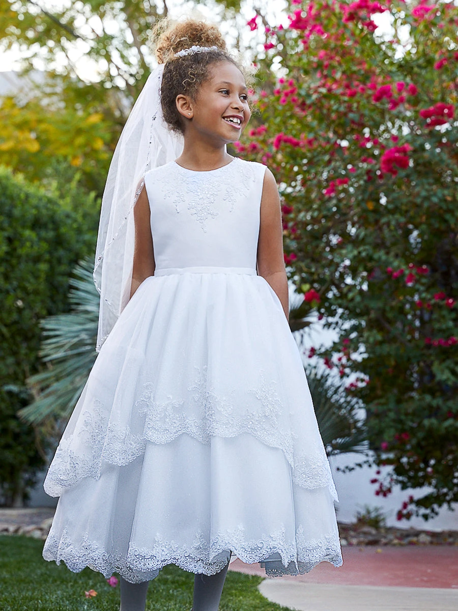 Enchanting Tiered Communion / Flower Girl Dress - Image 3