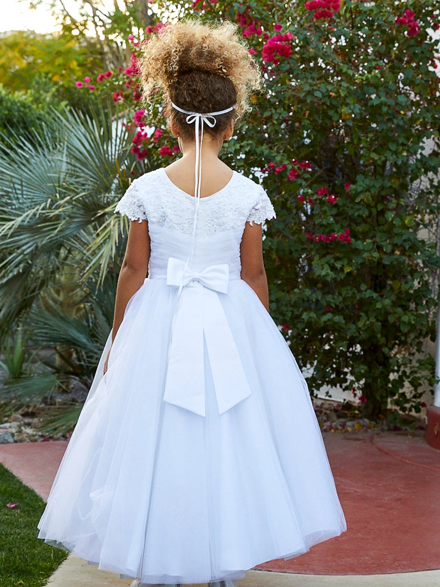 Beaded Lace & Tulle Communion / Flower Girl Dress - Image 2