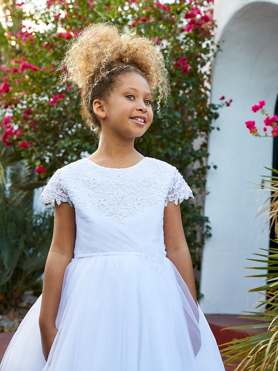 Beaded Lace & Tulle Communion / Flower Girl Dress - Image 3