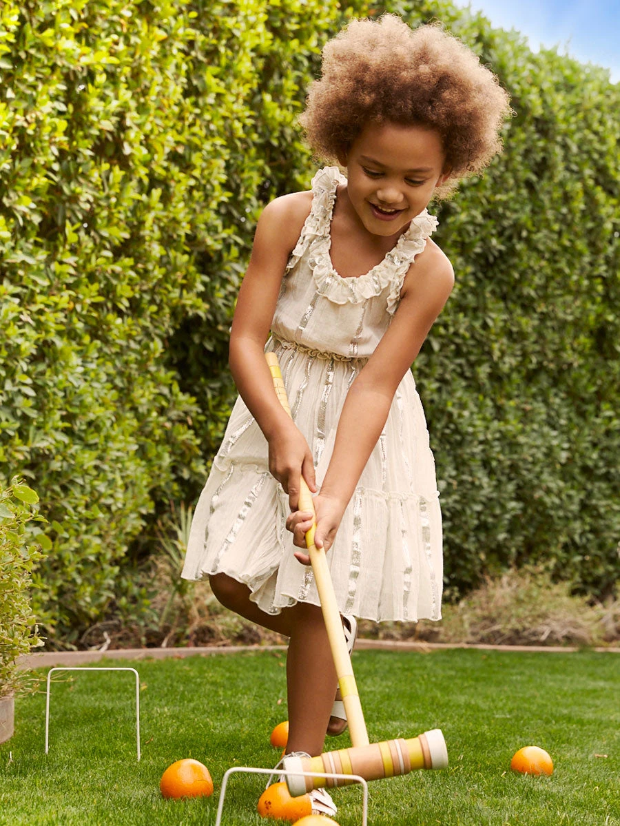 Girls Arden Silver Ribbon Special Occasions Dress