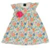 Summer Floral Knit Ruffle Yoke Dress For Girls