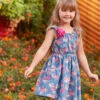 Rose Print Chambray Dress For Girls